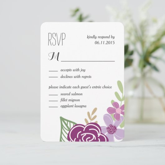 Radiant Florals Weddenschap RSVP Kaartje (Staand voorkant)