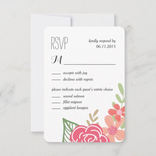 Radiant Florals Weddenschap RSVP Kaartje (Voorkant)