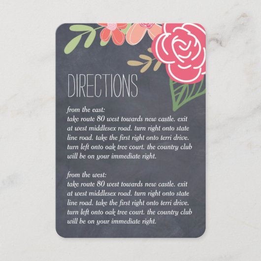 Radiant Florals Wedding Directions Kaarten (Voorkant)