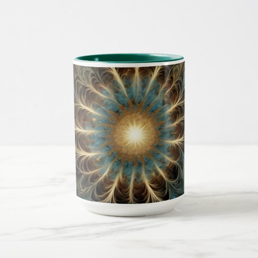 Radiant Fractal Flower Mok (Midden)