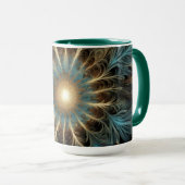 Radiant Fractal Flower Mok (Voorkant rechts)