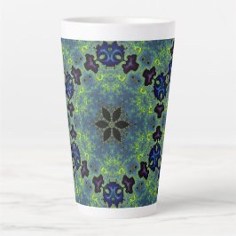 Radiant Fractal Symphony Latte Mok