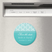 Radiant Glam Damask bewaar de datum Magnet op Magneet (Insitu (Vaatwasser))