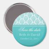 Radiant Glam Damask bewaar de datum Magnet op Magneet (Voorkant / Achterkant)