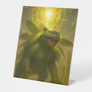 Radiant Guardian van de oude ruïnes Reclamebord Met Voetstuk