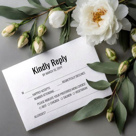 Radiant Happy Wedding RSVP-Kaart Kaart