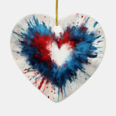 Radiant Heartburst Keramisch Ornament (Achterkant)