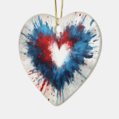 Radiant Heartburst Keramisch Ornament (Links)