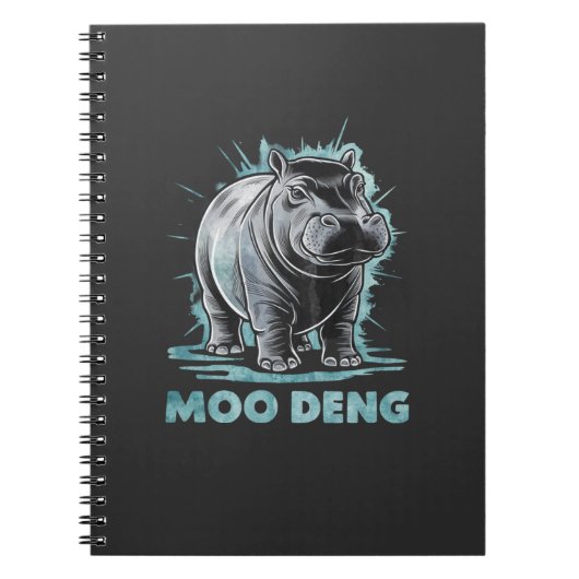 Radiant Hippo Moo Deng Notitieboek (Voorkant)