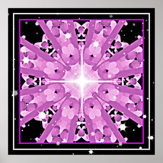 *~* Radiant Lavender Violet Ray Mandala Poster (Voorkant)