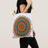 Radiant Mandala Boho Tote Bag (De près)