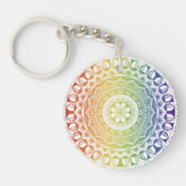 Radiant Mandala Spectrum Acryl Sleutelhanger