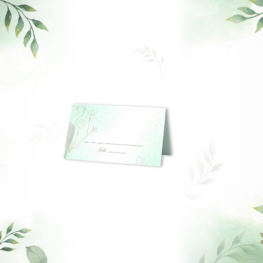 Radiant Mint Green Botanical Glitter Wedding