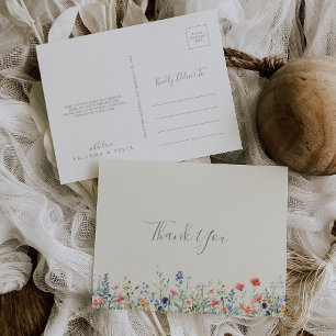 Radiant Multicolor Wildflower Dank u Briefkaart