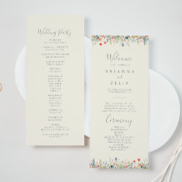 Radiant Multicolor Wildflower Wedding Program Programma