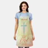 Radiant Ombre Cross Scripture gepersonaliseerd Schort (Gedragen)