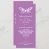 Radiant Orchid Butterfly Wedding Programme Programma (Voorkant / Achterkant)
