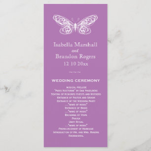 Radiant Orchid Butterfly Wedding Programme Programma