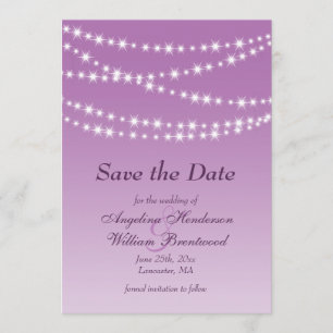 Radiant Orchid Twinkle Lichten sparen de Datum Save The Date