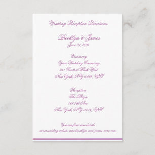 Radiant Orchid Wedding Maps and Directions Informatiekaartje
