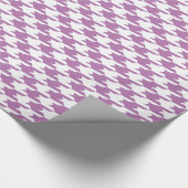 Radiant orchid & White Houndstooth Pattern Cadeaupapier (Hoek)