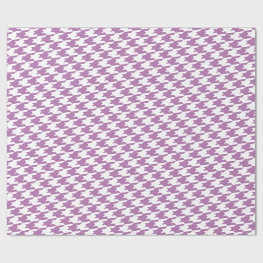 Radiant orchid & White Houndstooth Pattern Cadeaupapier (Vlak)