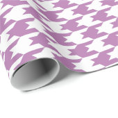 Radiant orchid & White Houndstooth Pattern Cadeaupapier (Rol Hoek)
