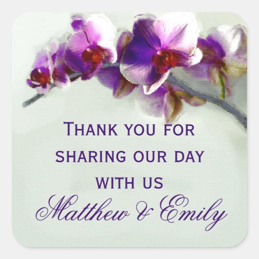 Radiant Orchidee schilderij Vierkante Sticker (Voorkant)