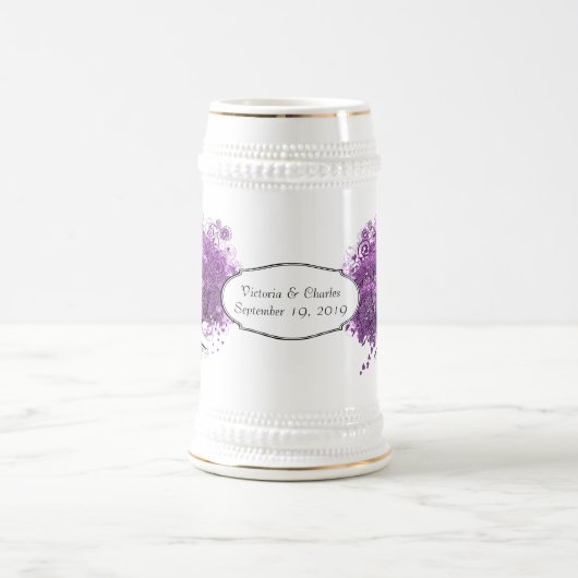 Radiant Paars Heart Leaf Tree Wedding Bierpul (Center)