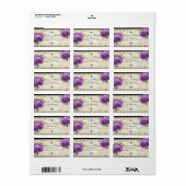 Radiant Paars Heart Leaf Tree Wedding Etiket (Full Sheet)