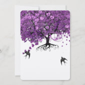 Radiant Paars Heart Leaf Tree Wedding Kaart (Achterkant)