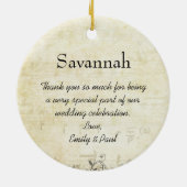 Radiant Paars Heart Leaf Tree Wedding Keramisch Ornament (Achterkant)