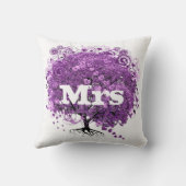 Radiant Paars Heart Leaf Tree Wedding Kussen (Achterkant)