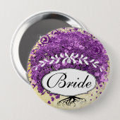 Radiant Paars Heart Leaf Tree Wedding Ronde Button 4,0 Cm (Voorkant /achterkant)