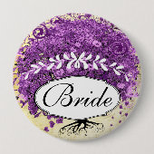 Radiant Paars Heart Leaf Tree Wedding Ronde Button 4,0 Cm (Voorkant)