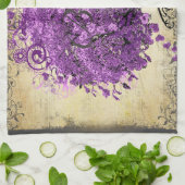 Radiant Paars Heart Leaf Tree Wedding Theedoek (Gevouwen)