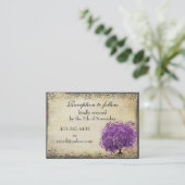 Radiant Paars Heart Leaf Tree Wedding Visitekaartje (Staand voorkant)