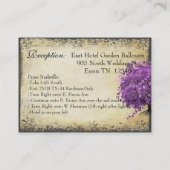 Radiant Paars Heart Leaf Tree Wedding Visitekaartje (Achterkant)