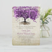 Radiant Paars Mason Jar Firefly Heart Leaf Tree Kaart (Staand voorkant)