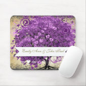 Radiant Paars-Romantic Heart Leaf Wedding Muismat (Met muis)