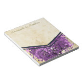 Radiant Paars-Romantic Heart Leaf Wedding Notitieblok (Schuin)