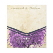 Radiant Paars-Romantic Heart Leaf Wedding Notitieblok (Voorkant)