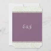 Radiant Paarse  Damask Wedding Kaart (Achterkant)