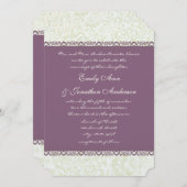 Radiant Paarse  Damask Wedding Kaart (Voorkant / Achterkant)