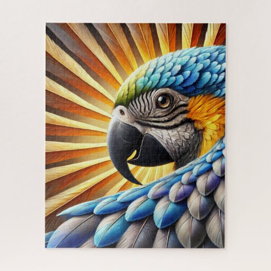 Radiant Parrot Sunburst Legpuzzel (Verticaal)