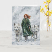 Radiant Peace Dove Lantern Imbolc Snowdrops Art Kaart (Gele Bloem)