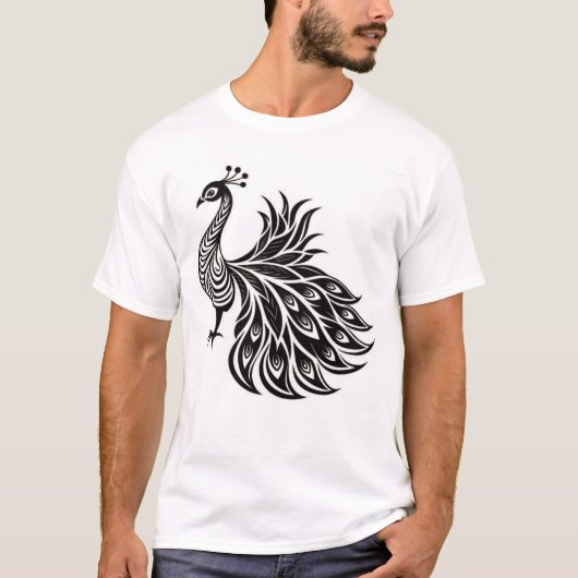 Radiant Peacock Glory T-shirt Design (Voorkant)