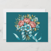 Radiant Peony Bouquet repetitie diner Kaart (Achterkant)