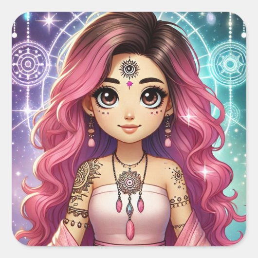 Radiant Pink Dream Aura Sticker Blad (Voorkant)