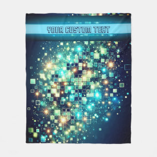 Radiant Pixel Bokeh Fleece Deken